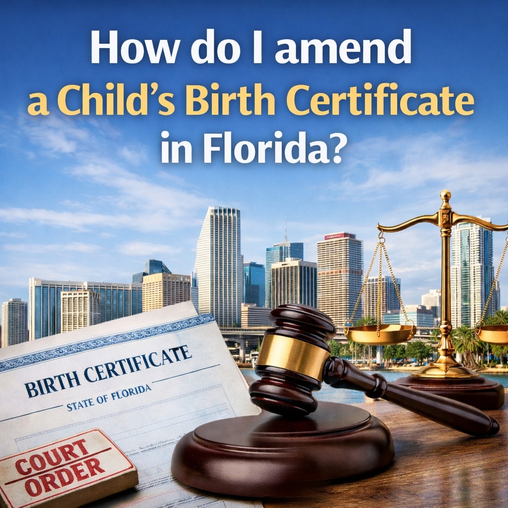 How do I amend a Child’s Birth Certificate in Florida?