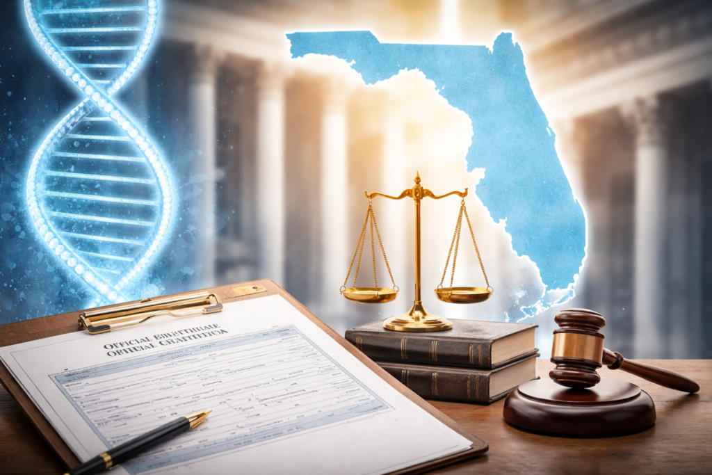 How paternity is established in Florida under the Paternity Act for a Miami-Dade County case