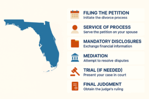 Florida Divorce Timeline Infographic – Step-by-Step Legal Process Overview | Divorce Attorney in Miami, Florida | Law Firm of Jeffrey Alan Aenlle, PLLC Florida Divorce Timeline Infographic – Step-by-Step Legal Process Overview
