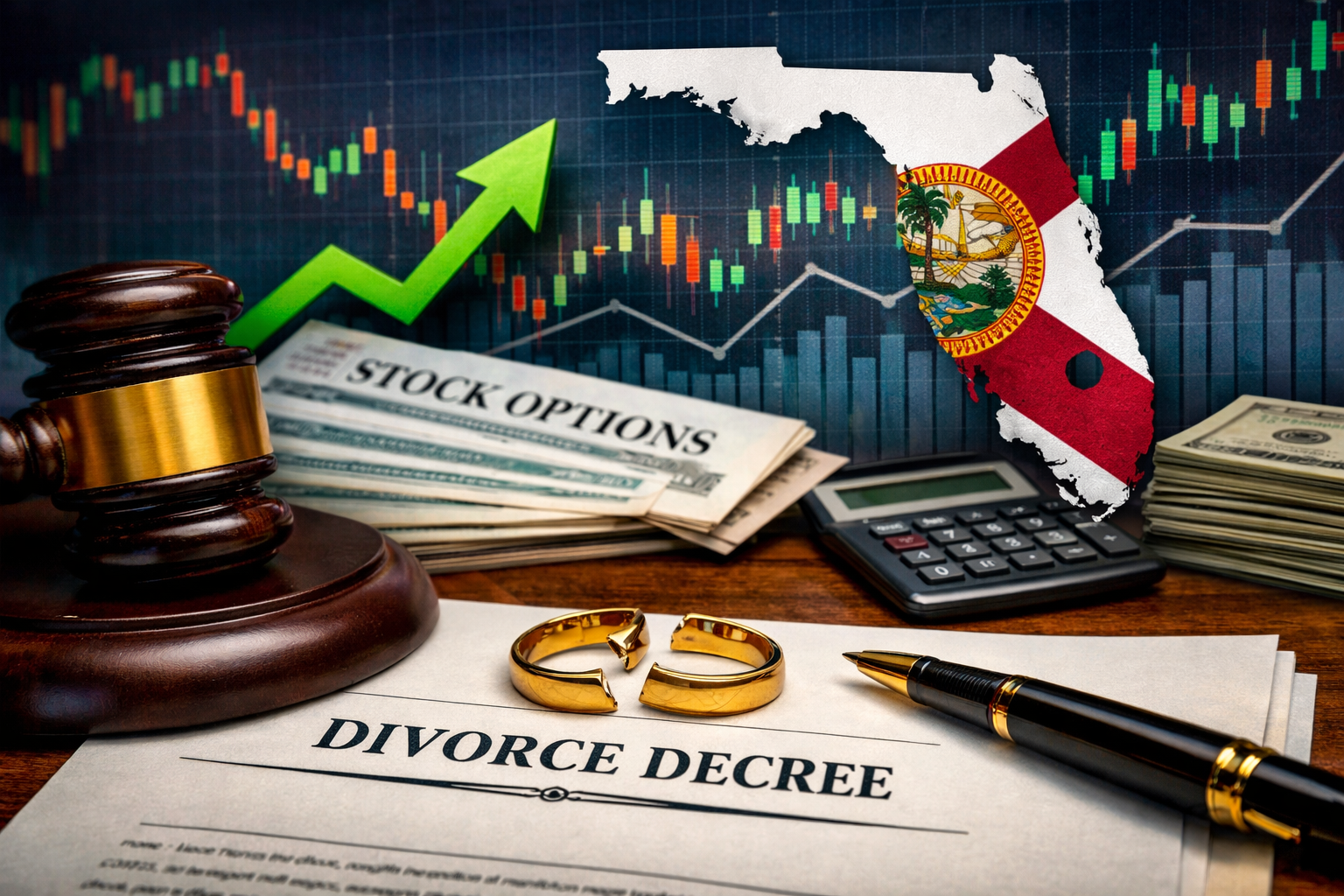 how are stock vesting schedules handled in Florida divorce